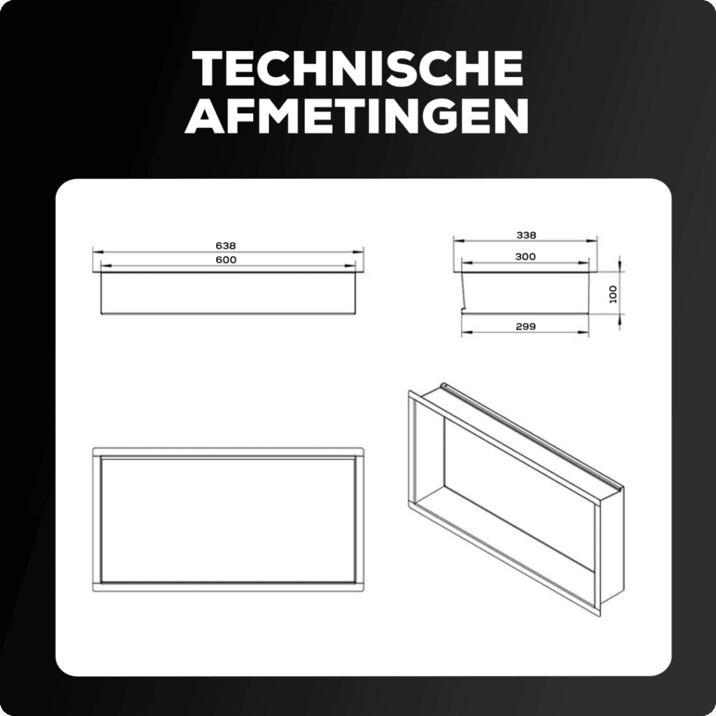 Inbouwnis-30x60x10-Zwart